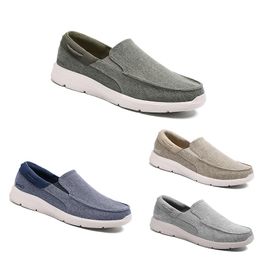 Free Shipping Men Women Running Shoes Anti-Slip Breathable Slip-On Soft Solid Flat Grey Green Cream Blue Mens Trainers Sport Sneakers GAI