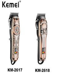 Kemei KM2618 KM2617 Professional Metal Electric Hair Clipper Rechargeable Waterproof Trimmer Men Cordless Haircut Machine 2618 27489076