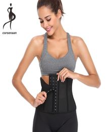 9 Steel Boned Women Latex Short Torso Waist Trainer Corset for Weight Loss Workout Shaper Belt Size XXS3XL 946 LJ2012094933809