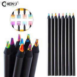 Pencils 1 set of rainbow pencils crayons childrens gifts wooden multi-color pencils for drawing pencils office supplies d240510