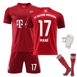 Soccer Sets/Tracksuits Mens Tracksuits 2122 new Bayern home red No. 9 levan Jersey Set football shirt No. 25 Muller No. 17 mane