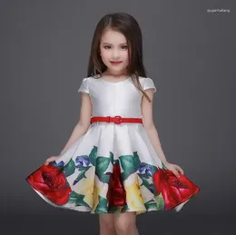 Girl Dresses Clearance! Kids Floral For Girls Summer Baby Rose Flower Dress With Belt Children Party