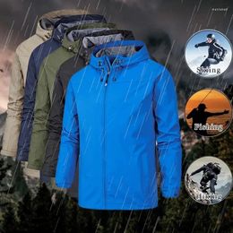 Men's Trench Coats 2024 Spring And Autumn Bomber Wind Rain Jacket With Hood Thin Coat Fashion Casual Clothing Zipper