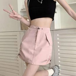 Skirts Casual Summer Workwear Skirt Women 2024 Sweet Cool Girl High Waist Design Street-Breaking A-Line Short