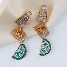 Dangle Earrings Fruit Geometric Drop Boho Long Hanging Ear Ring For Women Green Crystal Charm Jewellery Wedding Gift Wholesale