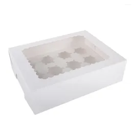 Take Out Containers Cupcake Boxes Donut Cupcakes Case With Window White 12 Cavity Container Windowed