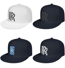 Rolls Royce Logo mens and womens snap back baseballcap cool blank Hip Hopflat brimhats symbol logo emblem RR LOGO Distressed blue 1602906