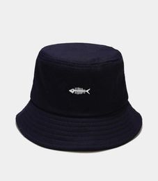 Berets Ldslyjr Cotton Fish Print Bucket Hat Fisherman Outdoor Travel Sun Cap Hats For Men And Women 3627041799
