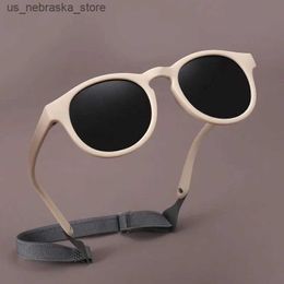 Sunglasses Direct delivery baby UV400 Polarised sunglasses TPEE soft 0-3 years durable childrens glasses fashion silicone outdoor for boys and girls Q240410