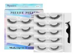 Whole Natural long 5 Pairs Selfadhesive Eyelashes Reusable False Eyelash Without Glue Lashes Extension For Makeup4962503