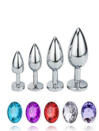 Mini small medium large set Crystal Heart round rose gold rainbow Metal anal beads butt plug Jewelry insert vibrator sexy toy7537451