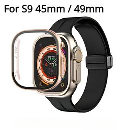 For Watch Case Ultra Series 9 45MM 49MM iWatch Marine Strap Smart Watch Wireless Charging Strap Box Protective Cover Case high quality