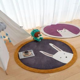 Carpets Children's Room Round Carpet Bedroom Cute Simple Cartoon Cloakroom Bedside Desk Home Small Floor Mat