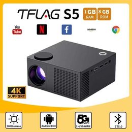 Portable Projector 4K Android Native 720P Wifi 150ansi LED Bluetooth Home Theatre Projector for Camping Outdoor Beam Projector J240509