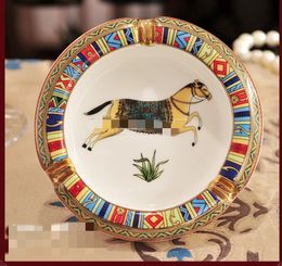 European Style Barrel-Type Ashtray Retro Fashion Creative Ceramic Ashtray Home Hotel Ornaments Ashtray Gift Quality