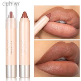 Lip Pencils Matte velvet double-sided lip pencil waterproof durable contour 3D lipstick pen lipstick makeup d240510