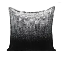 Pillow Gray Black Herringbone Luxury Case Blend 50x50 Decorative Cover For Sofa Chair Home Decorationsns