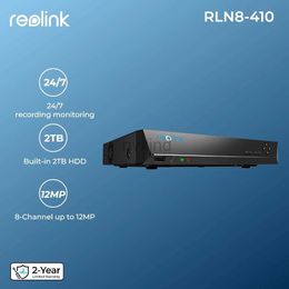 IP Cameras Reolink 4K 8CH for person/vehicle detection of 4MP/5MP IP security cameras NVR 24/7 H.265 video recorder 12MP monitoring kit NVR kit d240510