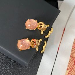 Fashion Brass Earing Designer C-Letter Studs Brand Diamond Jewellery 18K Gold Plated Womens Valentine Wedding Gifts