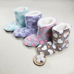 Women Socks Womens Slippers Winter Home Warm Padded Thickened Colourful Love Mid-calf Non Slip Ladies Floor Shoes
