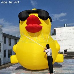Factory Outlet 6mH (20ft) with blower Pop Up Animal Yellow Inflatable Duck For Outdoor Park Lawn Decoration Exhibition