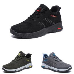 Free Shipping Men Women Running Shoes Anti-Slip Breathable Lace-Up Soft Grey Black Green Mens Trainers Sport Sneakers GAI