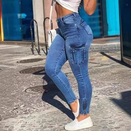 Spring Summer Womens Clothing Fashion High Waist Skinny Jeans Denim Pants Trousers Casual 240510