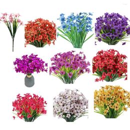 Decorative Flowers Artificial Flower Bouquet Realistic Fake Bunch Garden Ornament DIY Scene Layout Home Decor Decorating Prop White