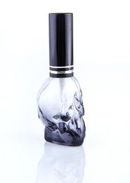 new Colourful Skull Glass Perfume Bottle Whole Essential Oil Perfume Bottle Spray Bottles 8ml Plating Cap with Double Silver Ri2399484