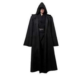 New Darth Vader Terry Jedi Black Robe Jedi Knight Hoodie Cloak Halloween Cosplay Costume Cape For Adult G09252998873