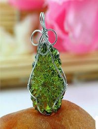 Natural Moldavite green aerolites crystal stone pendant energy apotropaic rope Necklace Health From Czech Healing Reiki LJ2015919325