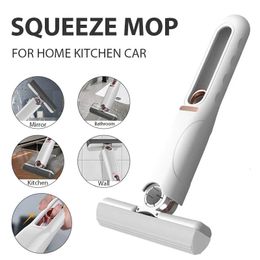 Portable Mini Squeeze Mop Home Kitchen Car Cleaning Mop Desk Cleaner Window Glass Sponge Cleaner Household Cleaning Tools 240510