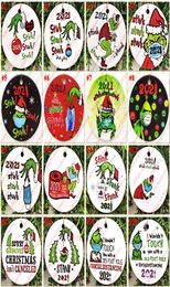 2021 Grinch Christmas Ornament Xmas Hanging Ornaments for Tree Decor Baubles Indoor Outdoor Sublimation Blanks1387704