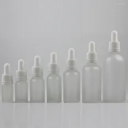 Storage Bottles China Suppliers Transparent 15ml Frosted Glass Dropper Essential Oil Packaging