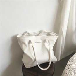 Storage Bags Women Canvas Tote Bag Fashion Korean Student Cotton Cloth Shopping 2024 Casual Lady Shoulder Large Shopper Female Handbags