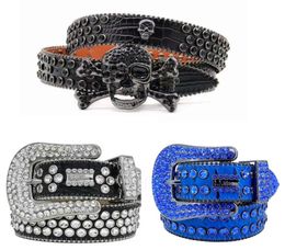Men Women Simon Belt Luxury Designer Belt Retro Needle Buckle BeltS 20 Colour Crystal diamond8811030
