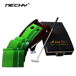 Factory Sold Leather Suitcase Gift Set Indoor Simulation Lawn Golf Mahogany Putter Trainer