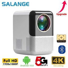 Projectors Salange P700 Mini Projector Android 10 Supports 4K Full HD 1080P LED Video Beam Wifi Home Theater Compatible with USB HDMI AV J240509