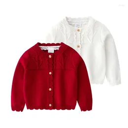 Jackets Girl Fashion Clothes Born Baby Coat Kids Outwear For Toddler Sweater Red White 0-4Y