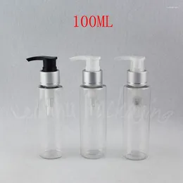 Storage Bottles 100ML Transparent Flat Shoulder Plastic Bottle 100CC Shampoo / Lotion Sub-bottling Empty Cosmetic Container ( 43 PC/Lot )