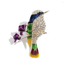 Brooches Fashion Women Rhinestone Enamel Bird Brooch Cute Flying Fledgling Animal Female Scarf Dress Coat Lapel Pins Gift