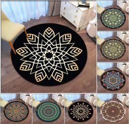 Carpets Retro Mandala Round Carpet For Living Room Nordic Kids Floor Mat Anti Slip Computer Chair Bedroom Rug Home Decor214r267I3520269