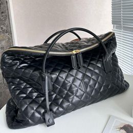 10A Fashion Large Zipper Travel Black Bag Tote Bags Genuine Leather Lattice Cowhide Diamond High Letter Open Lock Quality Fashion Handb Ibpf