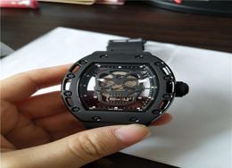 New arrival man watch sport style top quality Male watch mechanical wristwatch skull dial black rubber strap 0218173331