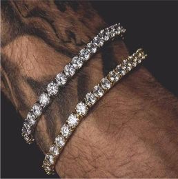 6mm 5mm 4mm 3mm Iced Out Tennis Bracelet Zirconia Triple Lock Hiphop Jewellery 1 Row Cubic Luxury Men Bracelets6715932