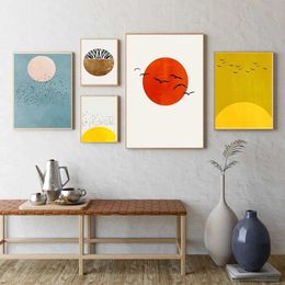 Wallpapers Dawn Tree Abstract Poster Nordic Printing Scandinavian Wall Art Picture Sweet Dream Canvas Simple Home Decoration J240505