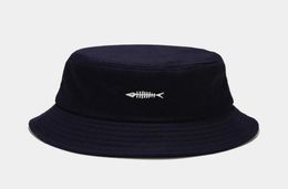 Berets Ldslyjr Cotton Fish Print Bucket Hat Fisherman Outdoor Travel Sun Cap Hats For Men And Women 3625237376