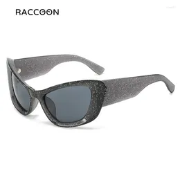 Sunglasses Unique Cat Eye Punk Women Vintage Men Trendy Fashion Colorful Sun Glasses Retro Shades Glitter Eyewear Y2k Streetwear