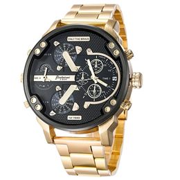Men's Big Large Dial Watch New Fashion Individual Clock Steel Belt 7333 Quartz Watch Sports Business Hour T200113 296A