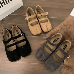 Casual Shoes Bailamos Ins Brand Women Spilt To Flats Mary Jane Quality Leather Spring Autumn Tabi Ninja Moccasin Mujer